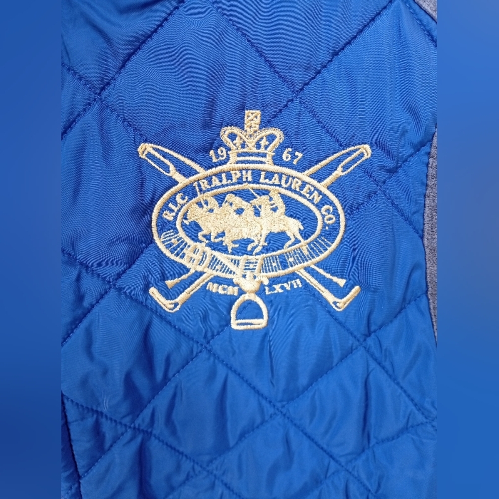 Ralph Lauren Navy Quilted Vest with Tan Accents - Picture 2 of 7